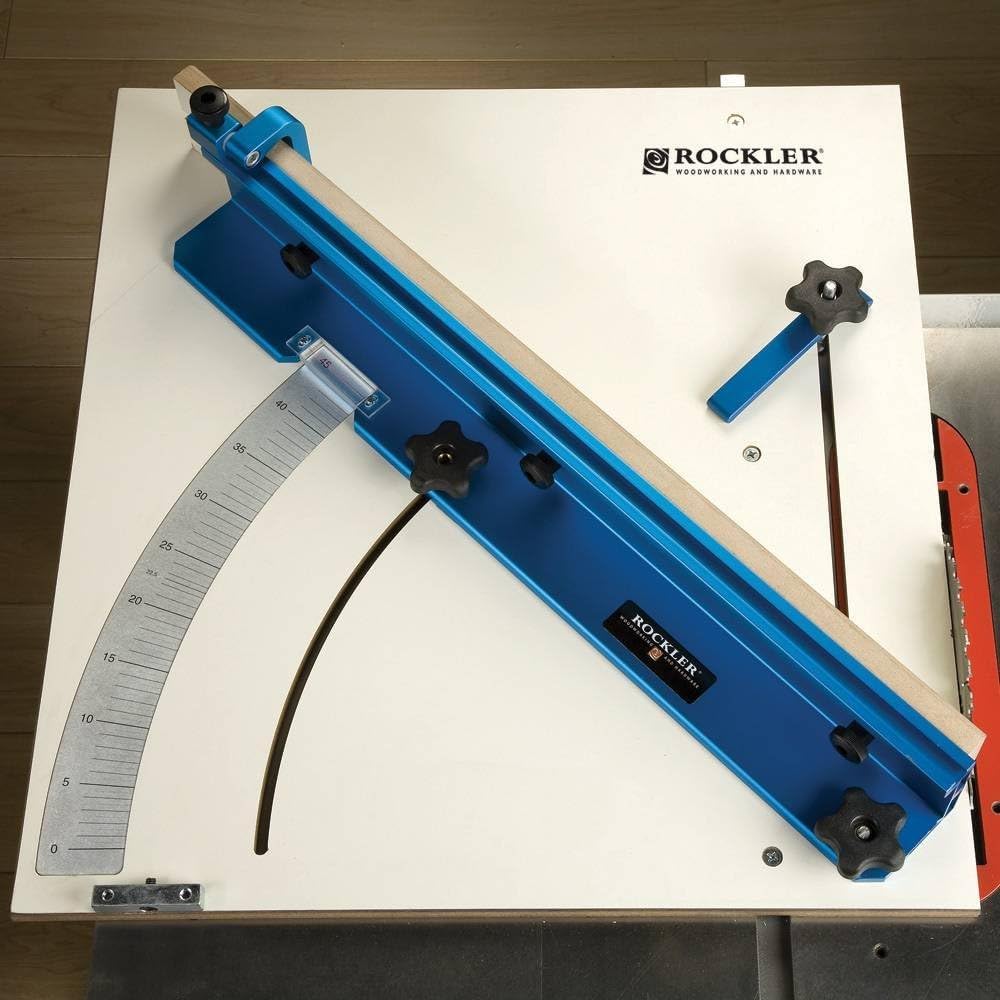 Rockler Table Saw Small Parts Crosscut Sled - Table Saw Sled Kit Includes Blade Guard, Miter Track Stop – 900 Angle Small Moldings Crosscut Saw - Table Saw Sled Features Zero-Clearance Support