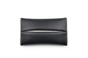 pocket tissue holder for purse small pu leather case cover on-the-go travel tissue pouch (black)