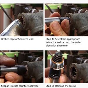 QWORK Screw Extractor Easy Out Damaged Bolt Extractor Kit Stripped Broken Screw Remover for M4-M18 (1/8"-3/4")