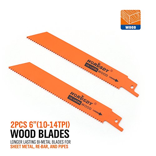 HORUSDY 10-Piece Reciprocating Saw Blades Set, Metal & Woodcutting Saw Blades, Sawzall Blades