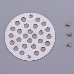 TRUSTMI 4 Inch Screw-in Shower Drain Cover Replacement Floor Strainer, Brushed Stainless
