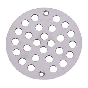 trustmi 4 inch screw-in shower drain cover replacement floor strainer, brushed stainless