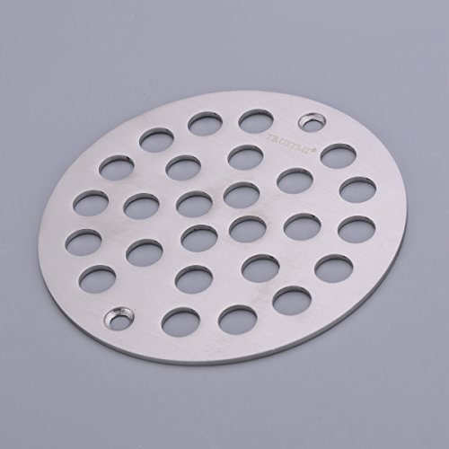 TRUSTMI 4 Inch Screw-in Shower Drain Cover Replacement Floor Strainer, Brushed Stainless