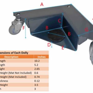 Pake Handling Tools - Low Profile Desk Cabinet Corner Mover Dolly Furniture Dollies 3 Wheel Dolly (Set of 4) 1320 lb. Capacity Quiet PU Roller Premium Ball Bearing Industrial Standard