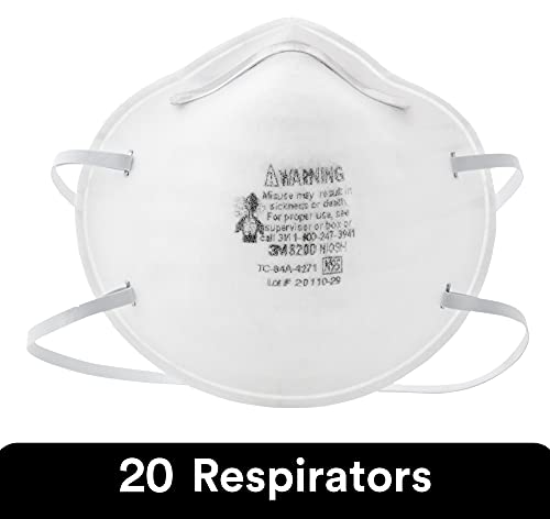 3M Personal Protective Equipment 50051131070238 8200 N95 Disposable Particulate Respirator, 20/Dispenser (Pack of 20)