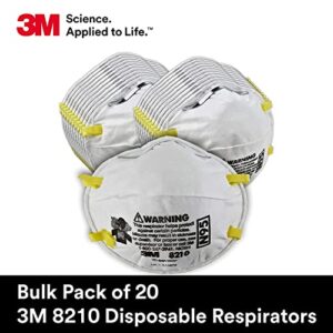 3M 50051138464573 8210 N95 Particulate Respirators, 20/Dispenser (Pack of 20)