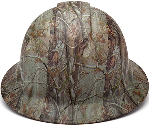 Pyramex Ridgeline Full Brim Hard Hat, 4-Point Ratchet Suspension, Matte Camo Pattern