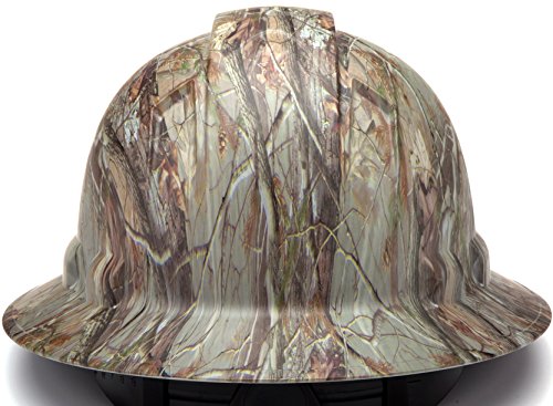 Pyramex Ridgeline Full Brim Hard Hat, 4-Point Ratchet Suspension, Matte Camo Pattern