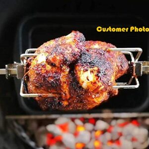 Pugmiia Onlyfire BRK-6025 Enamelled Rotisserie Ring Kit Fits Weber 57CM Charcoal Kettle Grill with Electric Motor for UK fits Most Others 57 cm Kettle BBQ