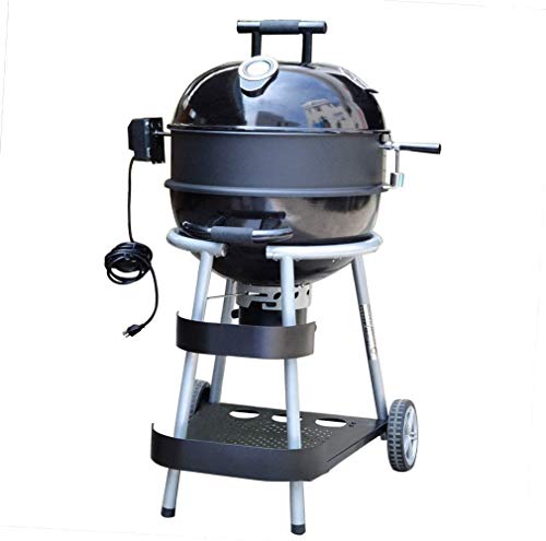 Pugmiia Onlyfire BRK-6025 Enamelled Rotisserie Ring Kit Fits Weber 57CM Charcoal Kettle Grill with Electric Motor for UK fits Most Others 57 cm Kettle BBQ