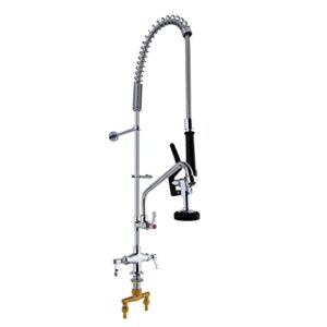 maxsen deck mount commercial kitchen sink faucet 43" height pre rinse with 12" add-on spout for food service commercial kitchens restaurant hotel application tap