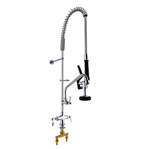 Maxsen Deck Mount Commercial Kitchen Sink Faucet 43" Height Pre rinse With 12" Add-On Spout For Food Service Commercial Kitchens Restaurant Hotel Application Tap