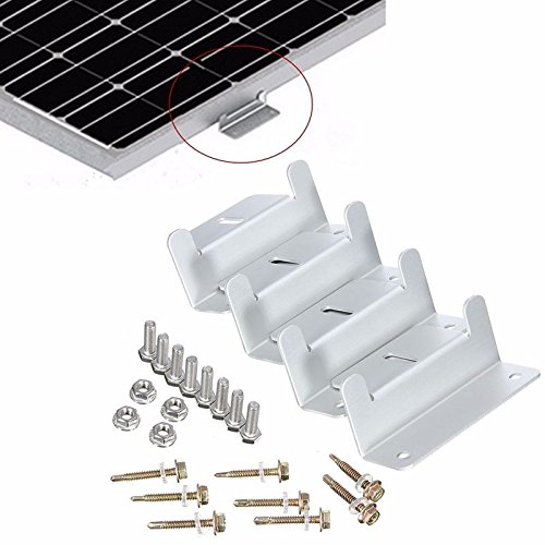 NUZAMAS [Upgraded 2 Set of Z Brackets Solar Panel Mounting Kits Sets for RV Boat Car Truck Caravan Home Mounted Off Grid Roof (Total 8 Units)