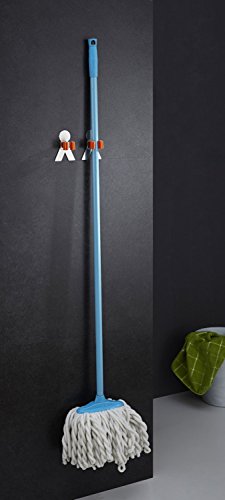 Togu Self Adhesive Broom Holder SUS 304 Stainless Steel Mop and Broom Holder Stick On Sticky Garage Wall with Spring Clip,Tool Rack Storage Organizer,Brushed Finish,2-Pack