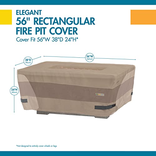Duck Covers Elegant Waterproof 54 Inch Rectangle Fire Pit Cover