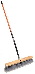 american select tubing pbsa18003 smooth-surface push broom with orange/black handle, 18"w