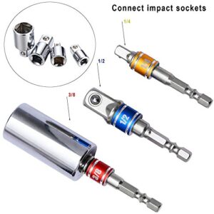 3pcs Flexible Drill Bit Extension Set,Christmas Stocking Stuffers for Men Adults Dad,1/4 3/8 1/2" Hand Power Wrench Ratchet Drill Adapter Driver Bit Hex Nut,Cool Stuff Gadgets for Birthday Gifts Ideas