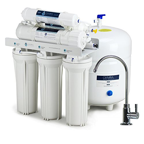 Olympia Water Systems Alkaline Remineralization Reverse Osmosis Water Filtration System with 80GPD Membrane - Increases Water pH