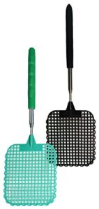black duck brand set of 2 home telescope fly swatters! assorted colors - hand grip - hand swatters perfect for any home or office! (2)