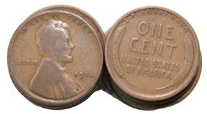 1910-1919 roll of 50 wheat cents