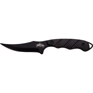 fixed blade knife with nylon sheath black fixed blade knife, black nylon fiber handle, 9"