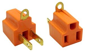 acl acl-371157 ac outlet's grounding converter (3 pins to 2 pins), ul certified, orange, 5 piece