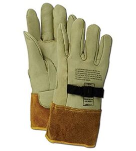 magid leather lineman electrical protector work gloves, 1 pair, size 10, 60611ps10, for use with rubber insulated gloves, tan