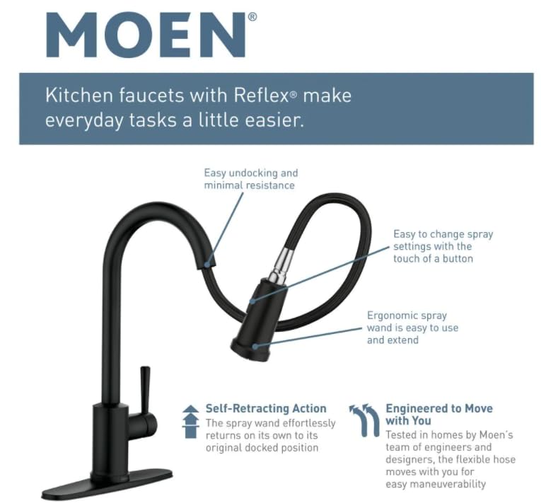 Moen 87791BRB Noell Pulldown Kitchen Faucet Mediterranean Bronze Finish