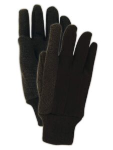 magid t92cp multimaster pvc dotted jersey gloves, brown, 12 pack, large