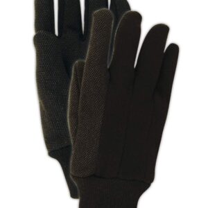 MAGID T92CP MultiMaster PVC Dotted Jersey Gloves, Brown, 12 Pack, Large