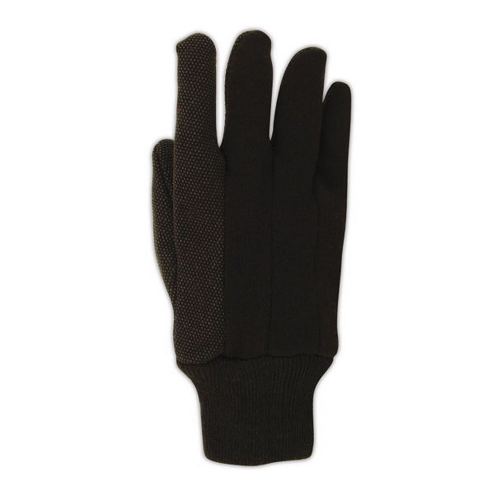 MAGID T92CP MultiMaster PVC Dotted Jersey Gloves, Brown, 12 Pack, Large