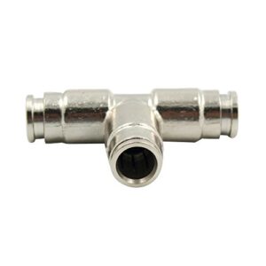 Legines 10pcs Nickel Plated Brass Push to Connect Fitting for High Pressure Mist Cooling System, Misting Tee Slip Lock, 3/8" Tube OD