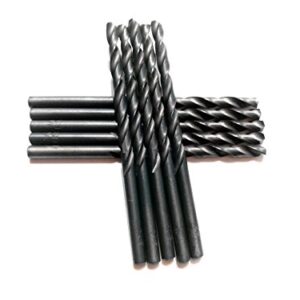 OXTUL 10pcs 11/64 inch M2 Drill Bits, Black Oxide, High Speed Steel Twist Drill Bits, Jobber Length, Round Shank. Ideal for DIY, home, general building and engineering using