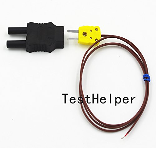 TestHelper TCAD310 Type K Thermocouple Adapter Dual plugs 4mm (0.16-Inch) Banana Use for Digital multimeter Meter