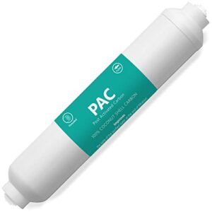 post activated carbon pac water filter replacement – 5 micron inline filter – 10 inch, 1/4" threaded fitting – under sink and reverse osmosis system – express water…