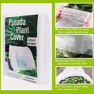 punada Plant Covers Freeze Protection, 8Ft x 24Ft Plant Cover for Winter Frost Cloth Plant Freeze Protection Frost Cover Blanket Row Cover for Vegetables Raised Beds Cold Weather(Frame not Include)