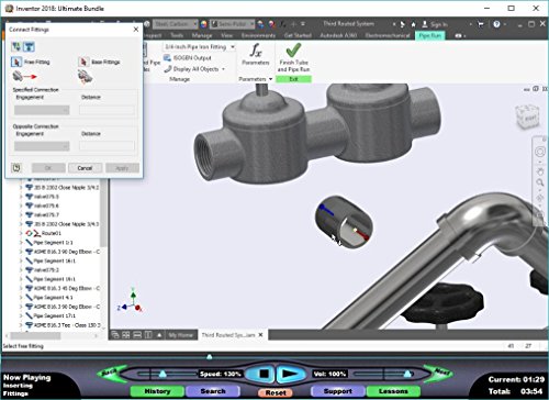 Autodesk Inventor 2017-18: Tube and Pipe Routed Systems – Video Training Course