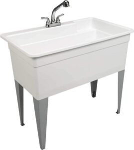 mustee 28cf big utilatub combo utility tub, 24" x 40", white
