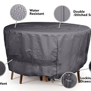 Covermates Round Accent Table Cover - Water-Resistant Polyester, Mesh Ventilation, Patio Table Covers-Charcoal