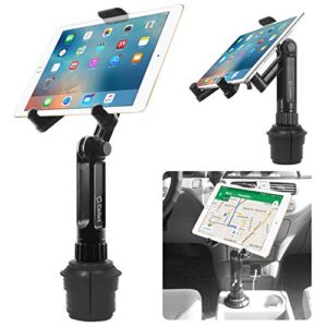 cellet cup holder tablet mount, tablet car cradle holder made compatible for all ipad, ipad pro, ipad air, ipad mini samsung galaxy tab s9 s8 s6 lite a8 a7 lite amazon fire microsoft surface