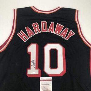 Autographed/Signed Tim Hardaway Miami Black Basketball Jersey JSA COA