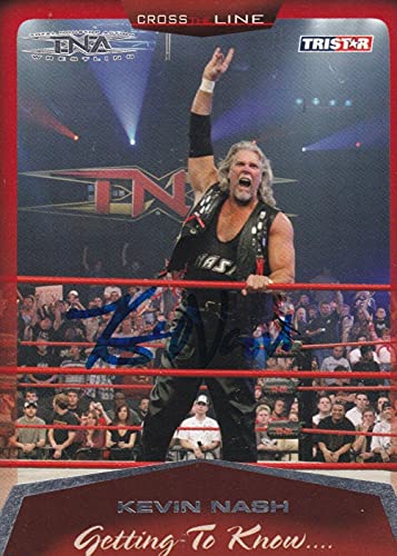 Kevin Nash Signed 2008 Tristar TNA Cross the Line Card #28 WWE Legend Autograph - Autographed Wrestling Cards