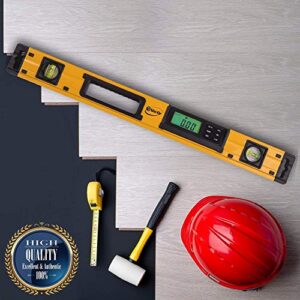 24-Inch Professional Digital Magnetic Level - IP54 Dust and Waterproof Electronic Level Tool - Get Master Precision with Shefio Smart Level, 2 AAA Batteries + Carrying Bag