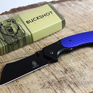 Wartech Buckshot Thumb Open Spring Assisted Stainless Steel Handle with Inlay Classic Razor Pocket Knife (PBK205BL)