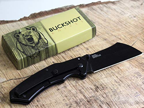 Wartech Buckshot Thumb Open Spring Assisted Stainless Steel Handle with Inlay Classic Razor Pocket Knife (PBK205BL)