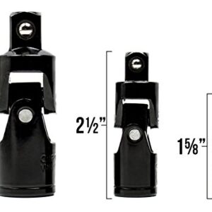 Bastex Black Complete Impact Universal Joint Set, Made of CR-V Steel. 3 Universal Joint Socket Piece Swivel Set. Wobble Elbow Extension Sets