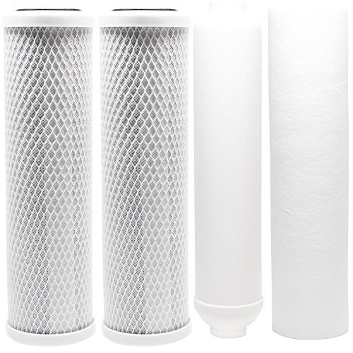 Compatible with Replacement Filter Kit for Watts RO-TFM-5SV RO System - Includes Carbon Block Filters, PP Sediment Filter & Inline Filter Cartridge by CFS