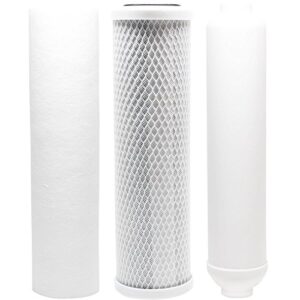 replacement filter kit for vertex pt 4.0 ro system - includes carbon block filter, pp sediment filter & inline filter cartridge by cfs