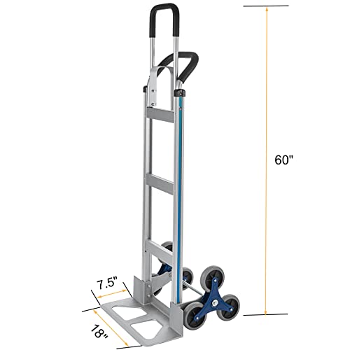 SHZOND Aluminum Hand Truck Stair Climber Hand Trucks 550 LBS Stair Climbing Hand Truck 60 Inch Aluminum Hand Cart Dolly