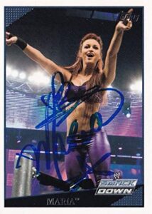 maria kanellis signed 2009 topps wwe card #4 autograph model diva roh playboy - autographed wrestling cards